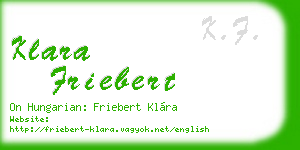klara friebert business card